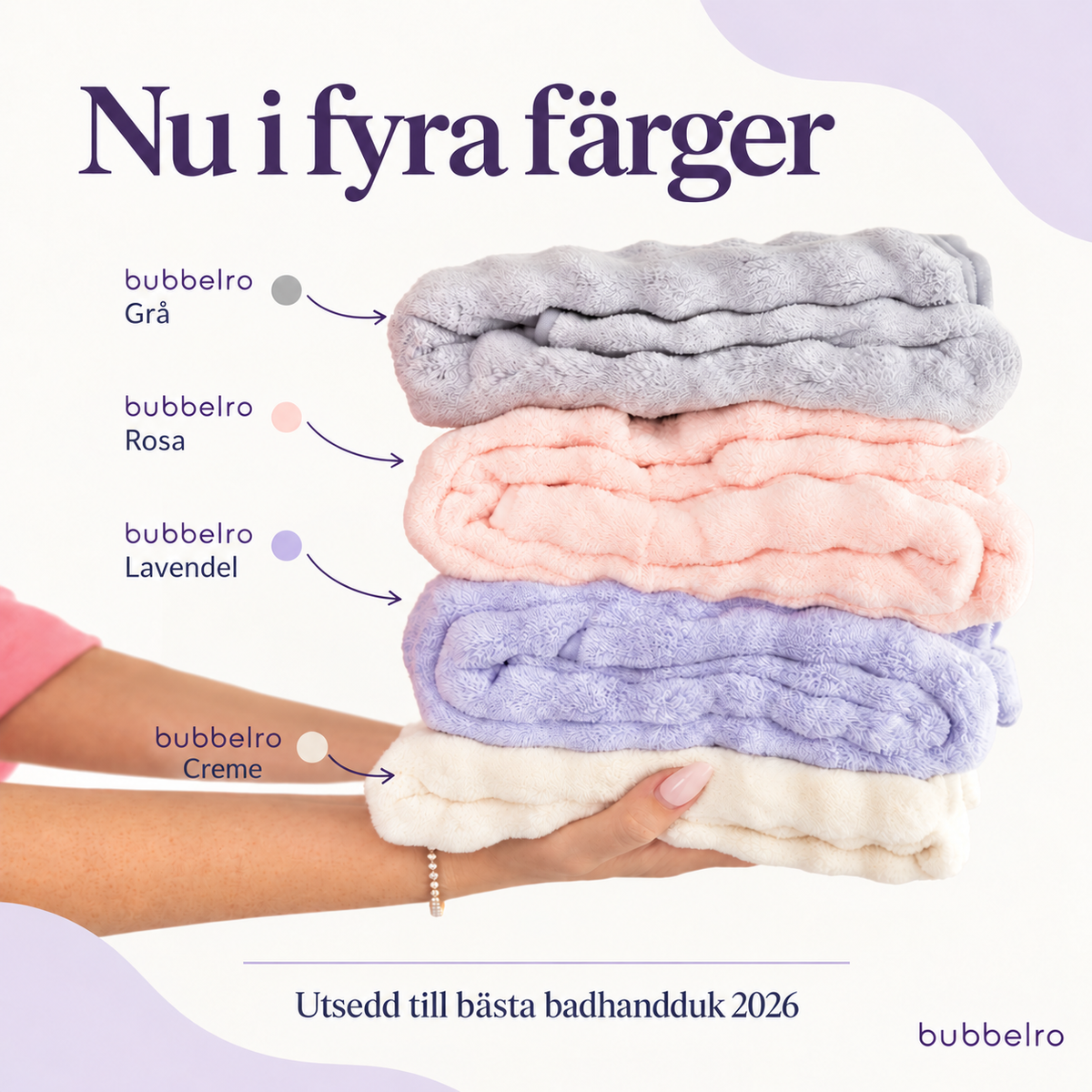 Bubbelro – badhanddukar (4-pack)